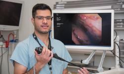 Dr. Inderdeep Dhaliwal with the pleuroscope