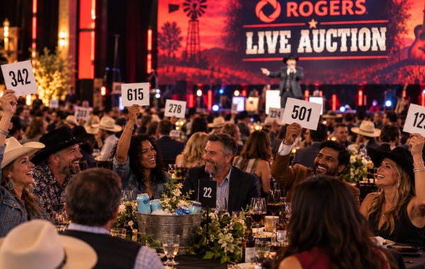 live auction with bid cards raised