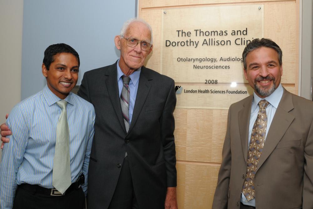 Dr. Sumit Agrawal, Tom Allison and Dr. Lorne Parnes
