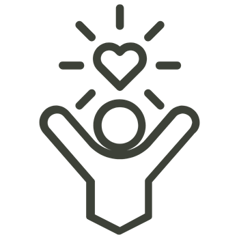 person with heart above head icon