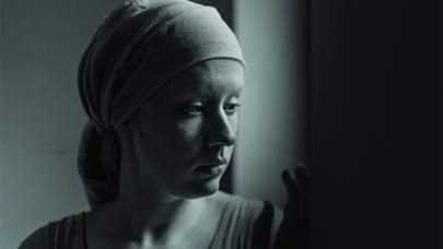 Young woman wearing a headscarf