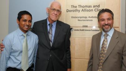 Dr. Sumit Agrawal, Tom Allison and Dr. Lorne Parnes