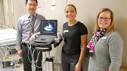 Dr. Jeff Yu, Jessica Fullarton, RN, and Angela Schaefer, Coordinator